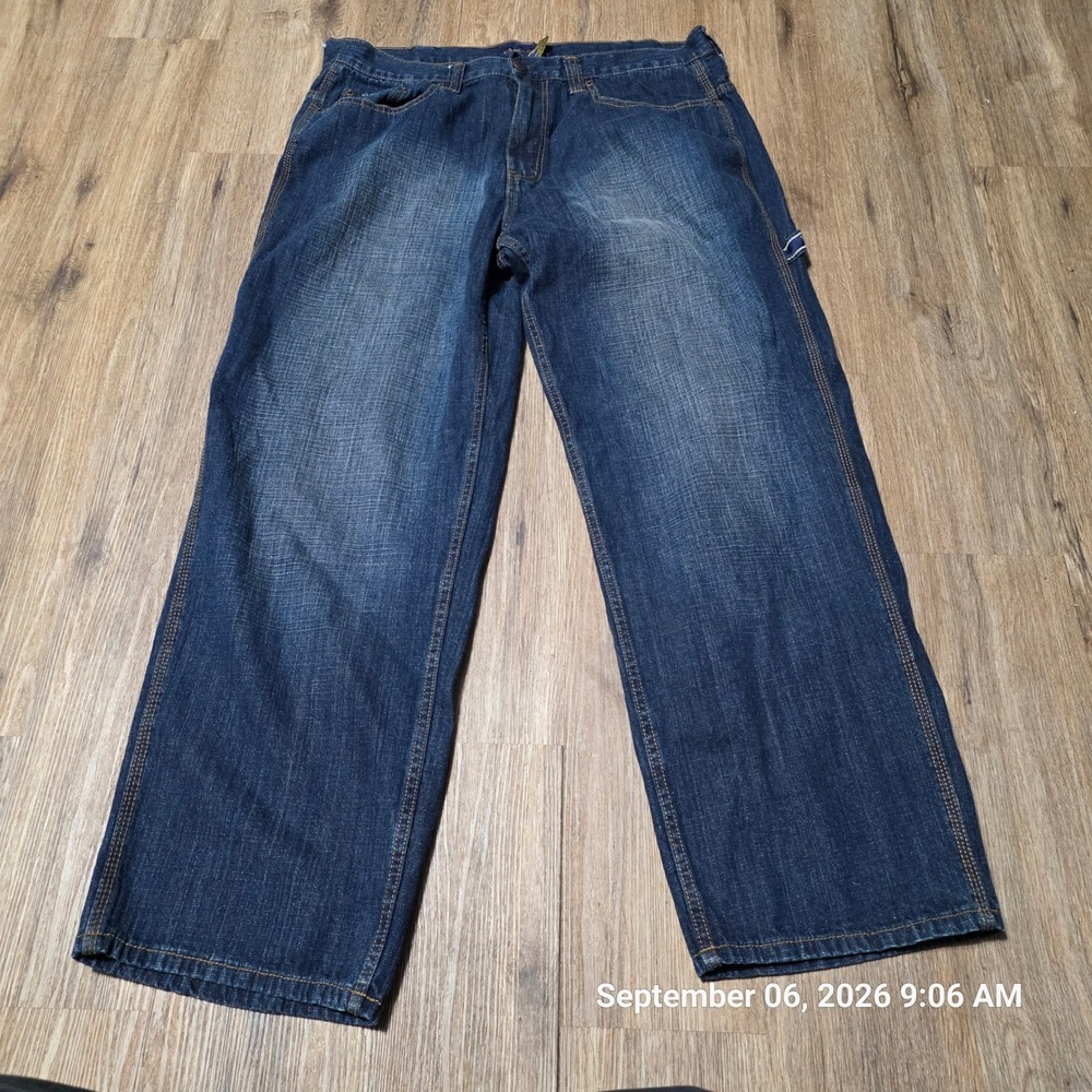 US Polo Assn Mens Carpenter Jeans 38x30 Dark Wash Denim Hammer Loop Relaxed Fit